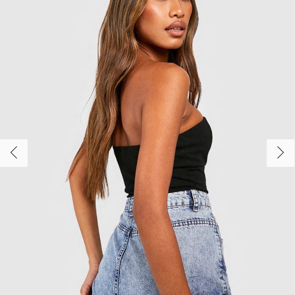 NWT Bandeau seam detail long line corset crop top - Picture 2 of 3